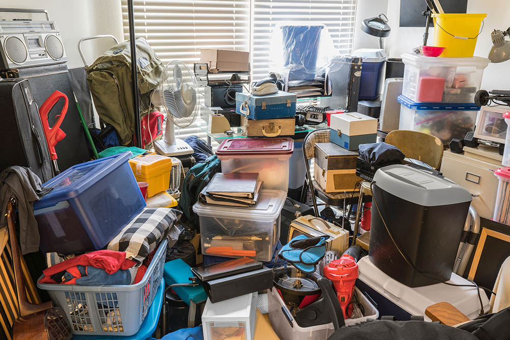 Hoarder Room Packed with Junk and Objects